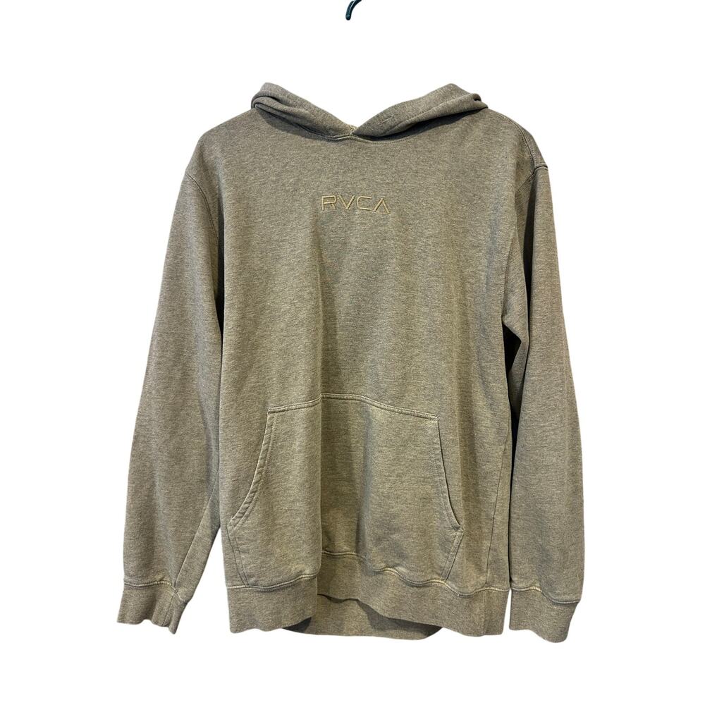 RVCA Mushroom tan relaxed fit hoodie kangaroo pocket men's size Medium